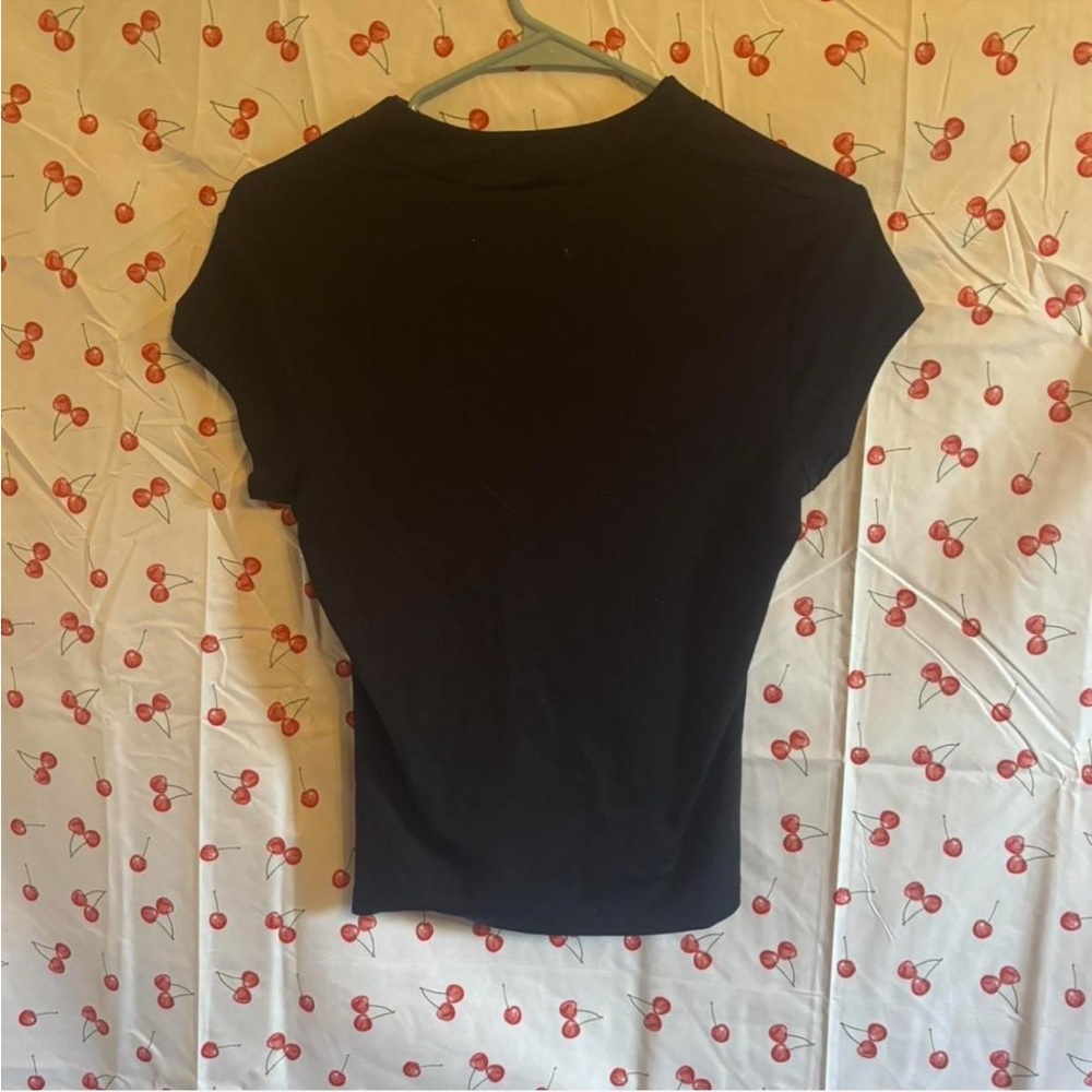 Self Esteem Black Top with Pink Floral Design - Picture 2 of 3